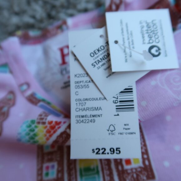NWT Girl’s 0-3M PJ Place Holiday Gingerbread Print Pajama Set - Picture 3 of 3